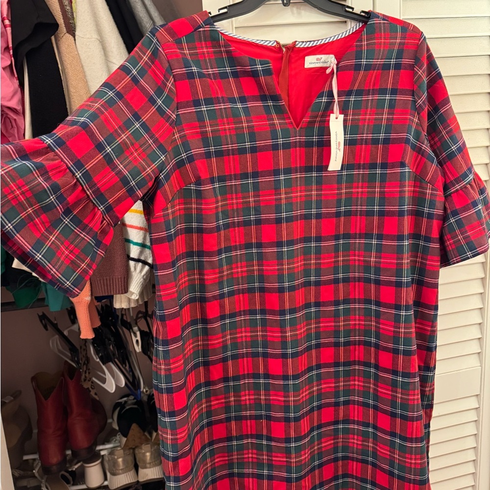 Vineyard Vines red plaid dress